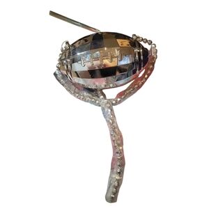 Silver disco mirror Football bag purse liquor flask w straw nwt novelty gift nfl